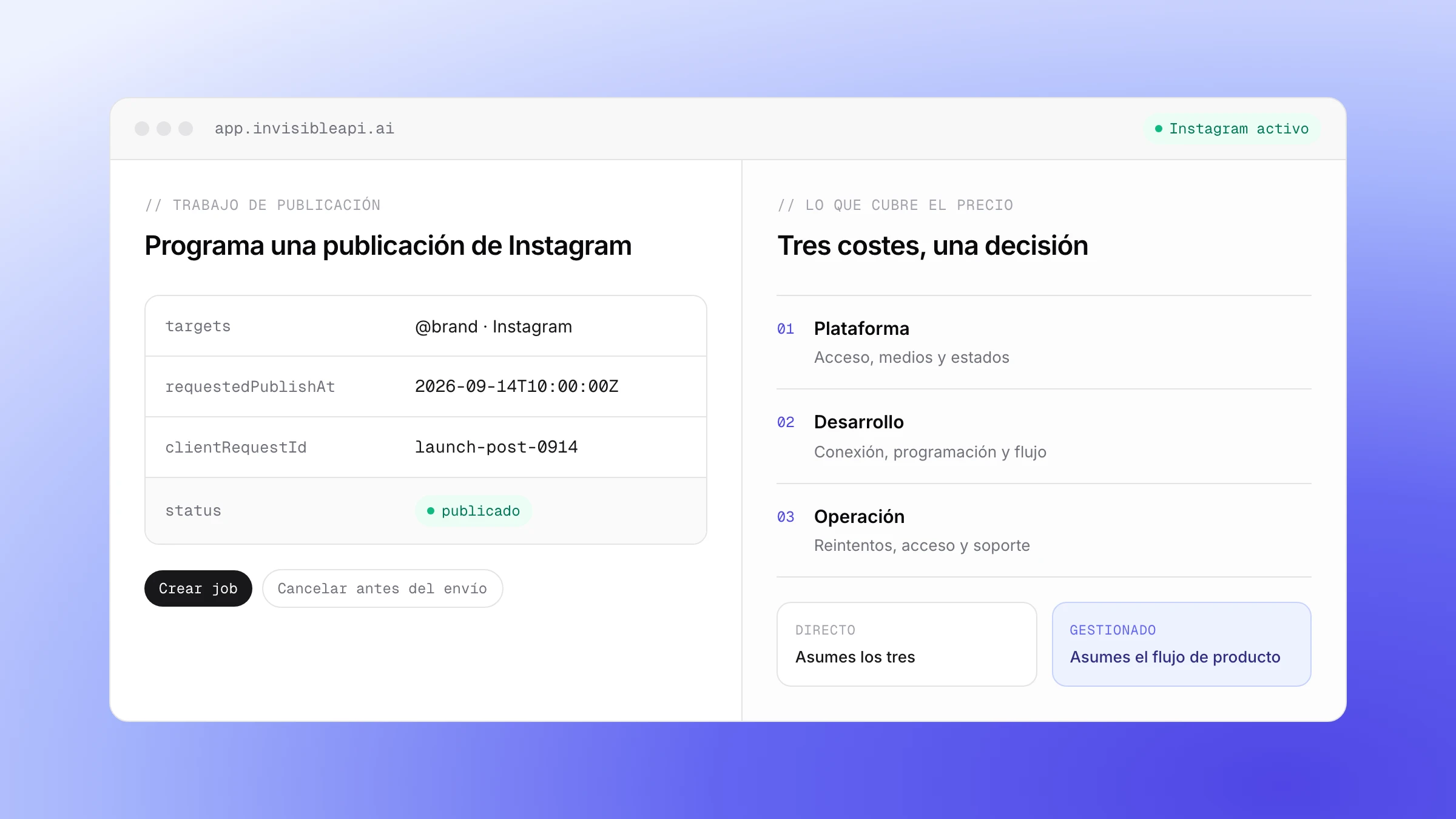 Precio de la API de Instagram en 2026